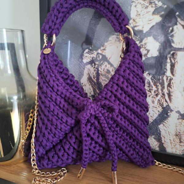 Gehaakte crossbody tas | Paars