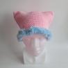 Thumbnail for Gehaakte muts met imitatiebont | Lichtroze en lichtblauw