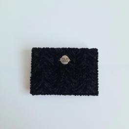 Geweven pasjeshouder | Zwart velvet look