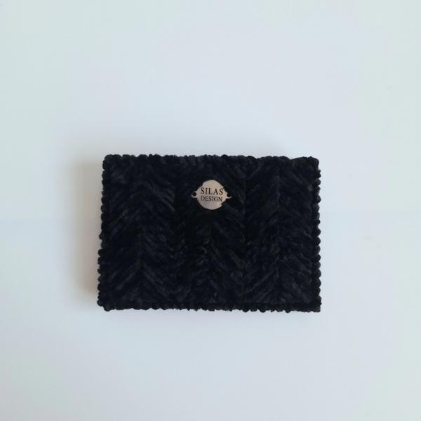 Geweven pasjeshouder | Zwart velvet look