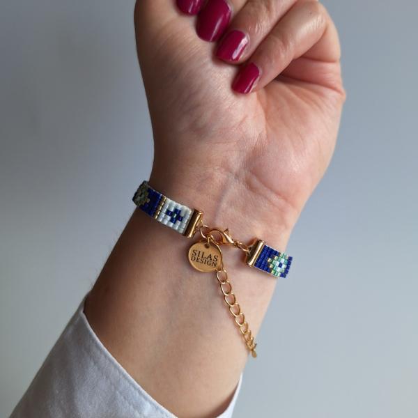 Geweven kralen armband | Goud glas-in-lood