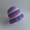 Thumbnail for Gehaakt baby zonnehoedje 'Roze, blauw en lila'