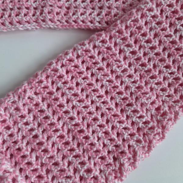 Gehaakte shrug | gehaakte bolero 'Wit en lichtroze gemêleerd'