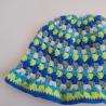 Thumbnail for Gehaakte bucket hat | Crème, turquoise, limegroen, kobaltblauw en teal