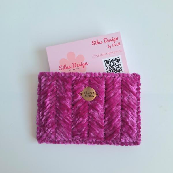 Geweven pasjeshouder | Magenta velvet look