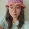 Thumbnail for Gehaakte bucket hat | Koraal, lavendel en mauve