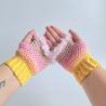 Thumbnail for Gehaakte handschoenen - gehaakte vingerloze handschoenen | Geel, perzik, lichtroze en poederroze