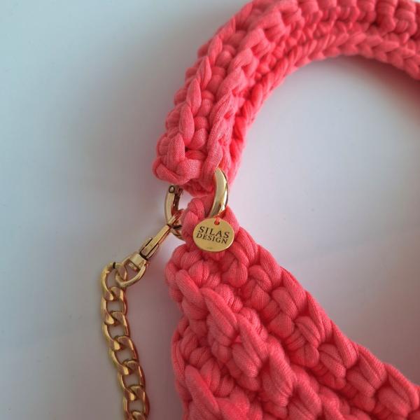 Gehaakte crossbody tas 'Koraaloranje'