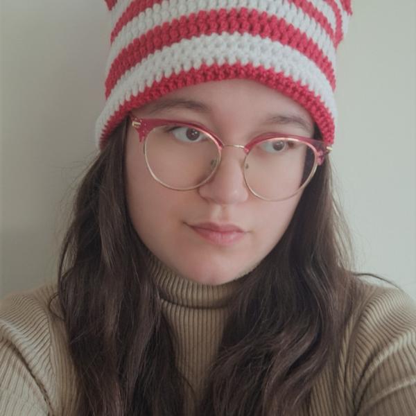 Gehaakte muts | Fuchsia en wit