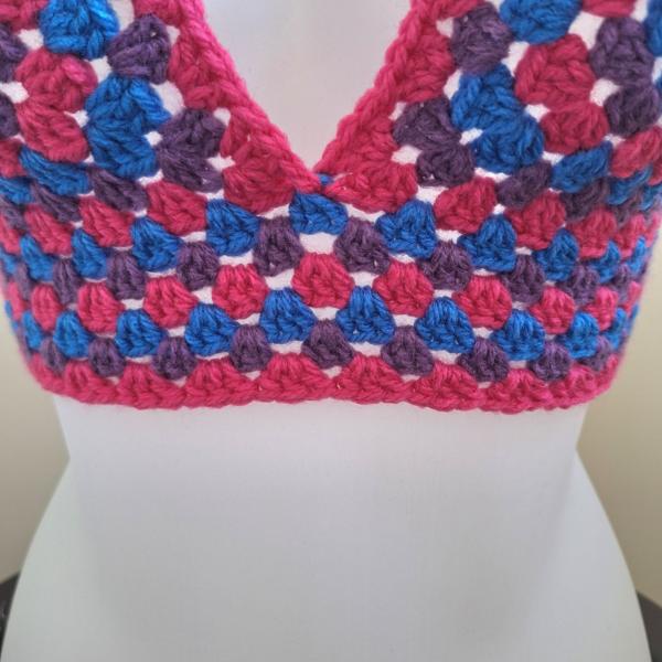 Gehaakt topje 'Pride biseksuele vlag'