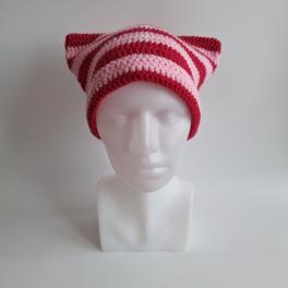 Gehaakte muts | Lichtroze en knalroze