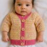 Thumbnail for Gehaakt baby vestje | Roze en oranje gemêleerd