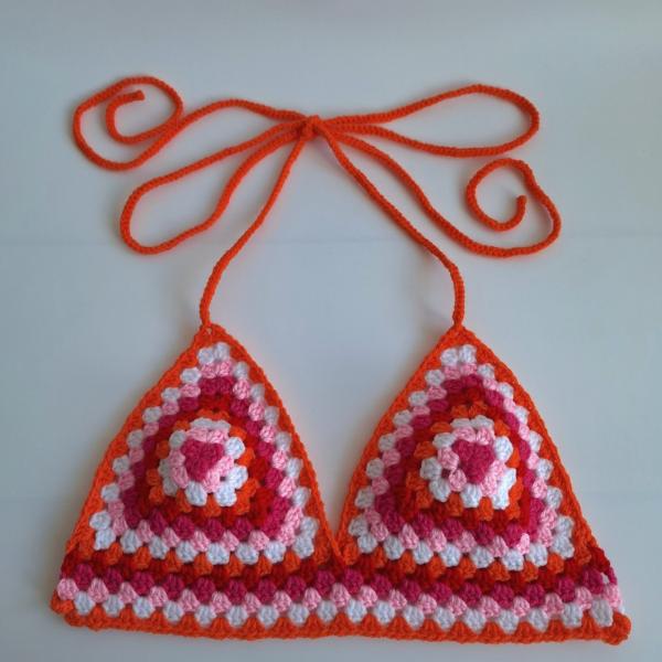 Gehaakt topje 'Pride lesbische vlag'