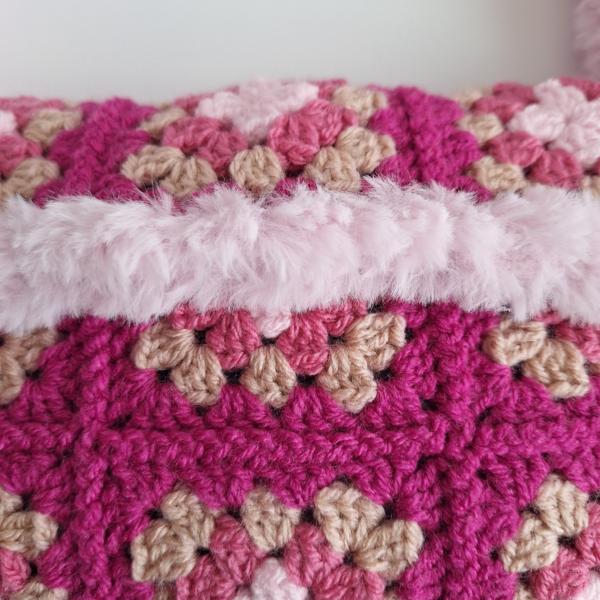 Gehaakte granny square tas | Roze