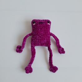 Gehaakte knuffel 'Magenta kikker'