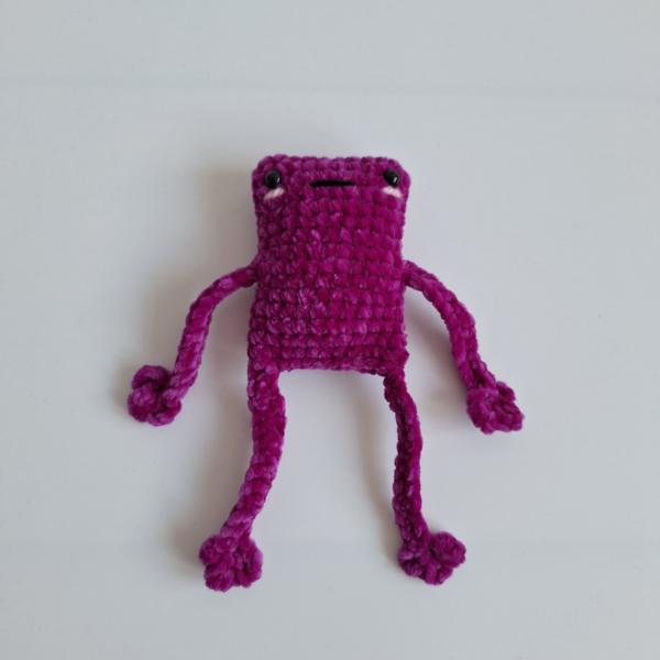 Gehaakte knuffel 'Magenta kikker'
