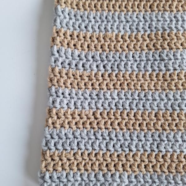Gehaakte muts | Beige en lichtgrijs