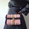 Thumbnail for Geweven crossbody tas | Lichtroze, zwart en goud