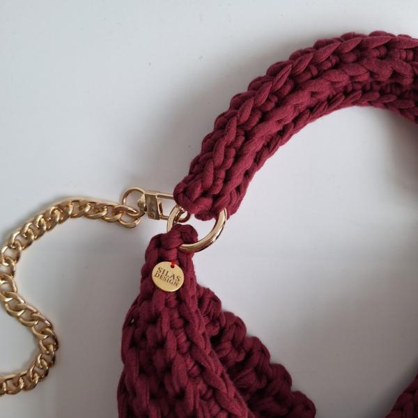 Gehaakte crossbody tas | Wijnrood