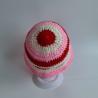 Thumbnail for Gehaakt baby zonnehoedje 'Roze, rood en crème'
