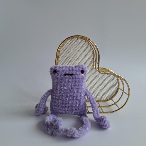 Gehaakte knuffel 'Lila kikker'