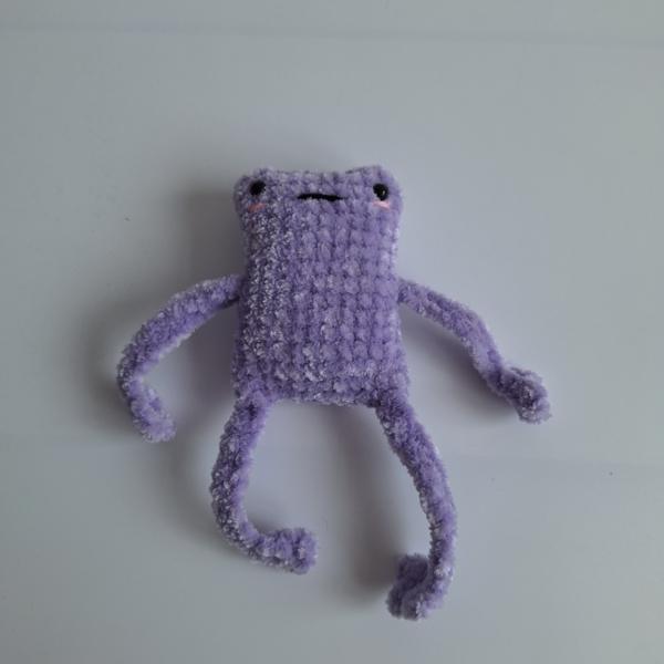 Gehaakte knuffel 'Lila kikker'