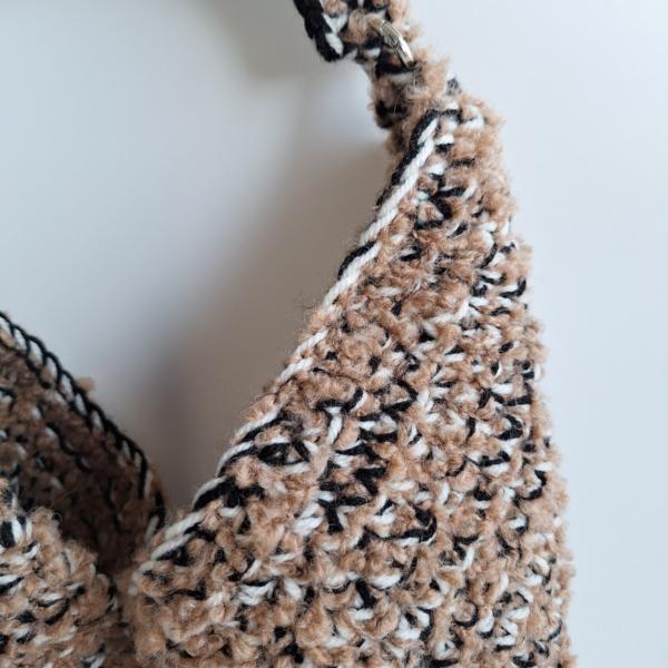 Gehaakte fluffy tas | bruin gemêleerd