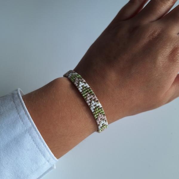 Geweven kralen armband 'Soft chevron'