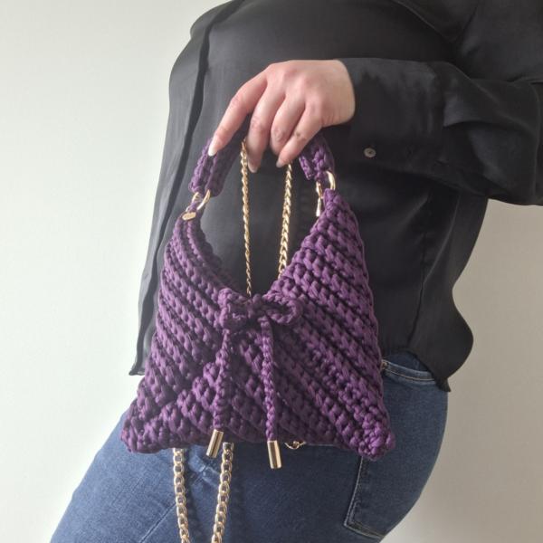 Gehaakte crossbody tas | Paars