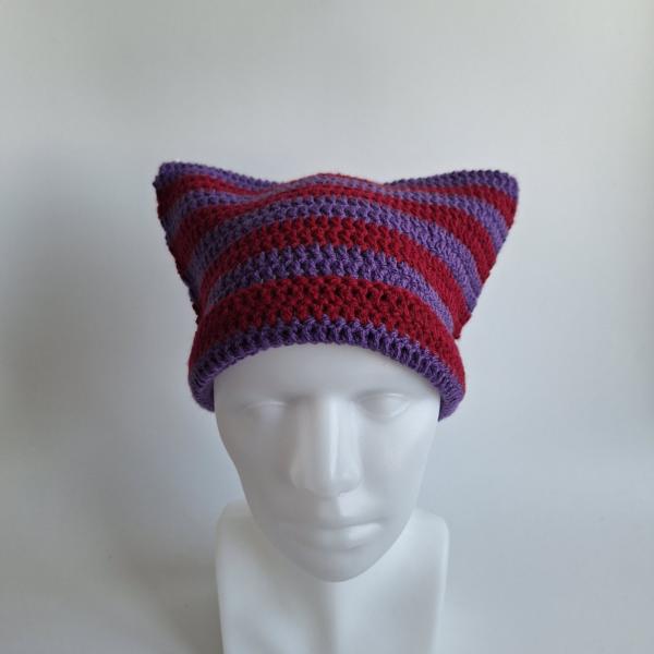 Gehaakte muts | Paars en wijnrood