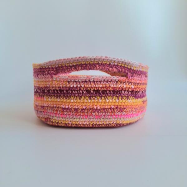 Gehaakte opbergmand | Roze gemêleerd