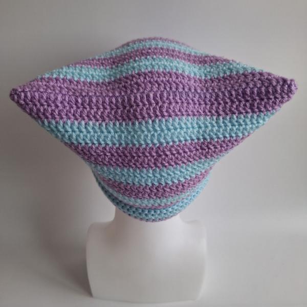 Gehaakte muts | Lila en lichtblauw