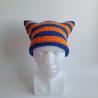 Thumbnail for Gehaakte muts | Kobaltblauw en oranje