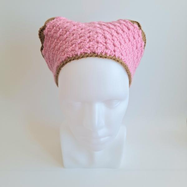 Gehaakte bandana | Lichtroze en lichtbruin