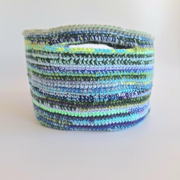 Gehaakte opbergmand | Blauw gemêleerd