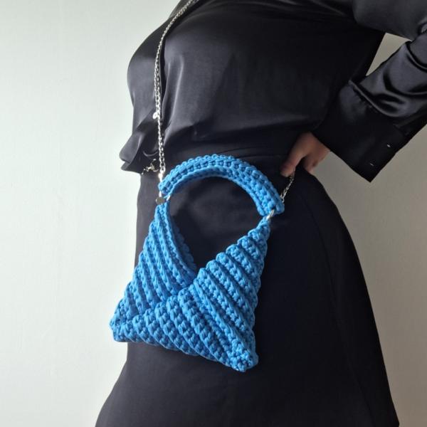 Gehaakte crossbody tas | Petrol