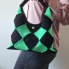 Thumbnail for Gehaakte checker handtas 'Zwart en neon groen'