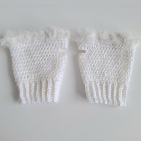 Gehaakte handschoenen - gehaakte vingerloze handschoenen | Wit