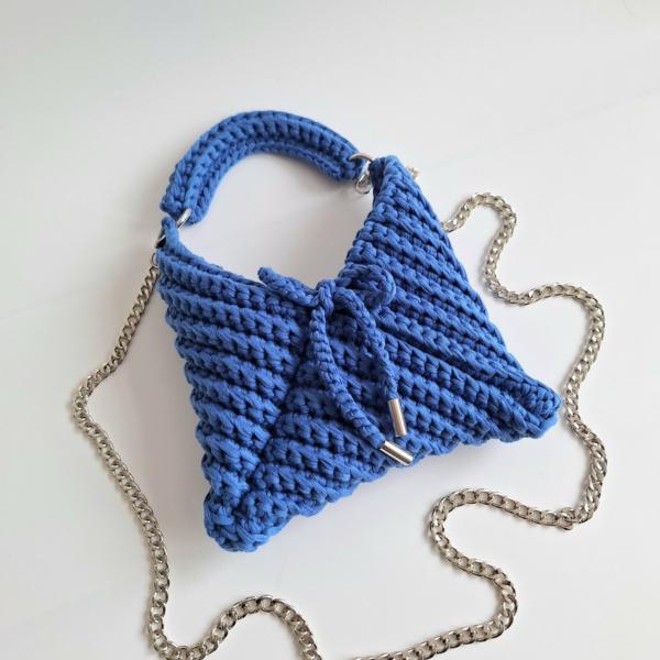 Gehaakte crossbody tas | Kobaltblauw