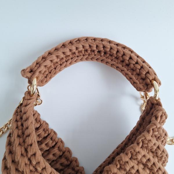 Gehaakte crossbody tas | Lichtbruin