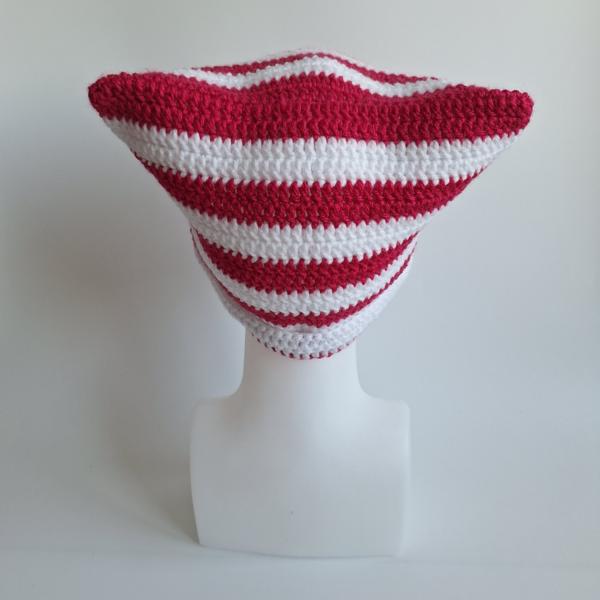 Gehaakte muts | Fuchsia en wit