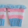 Thumbnail for Gehaakte handschoenen - gehaakte vingerloze handschoenen | Transgender Pride vlag