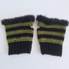 Thumbnail for Gehaakte handschoenen - gehaakte vingerloze handschoenen | Zwart en donkergroen