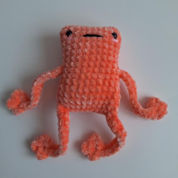 Gehaakte knuffel 'Perzik kikker'