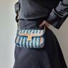Thumbnail for Geweven crossbody tas | Lichtblauw, petrol, turquoise, lichtbruin en goud