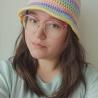 Thumbnail for Gehaakte bucket hat | Pastel regenboog