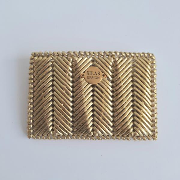 Geweven pasjeshouder | Metallic goud