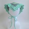 Thumbnail for Gehaakte bandana | Limegroen, donkerpaars, eucalyptus, grijsblauw en mintgroen