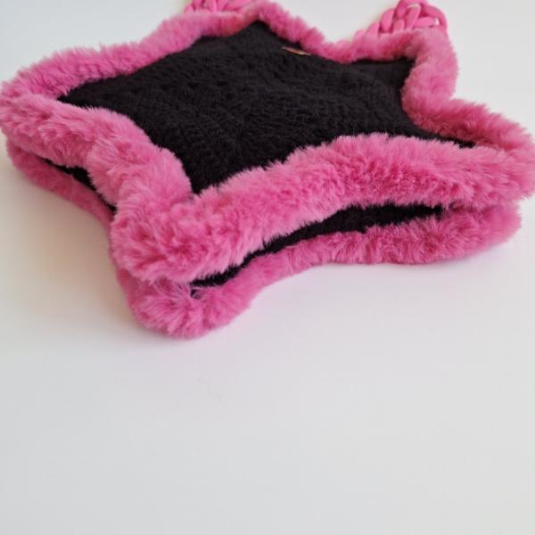 Gehaakte tas 'zwart en roze ster'
