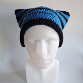 Gehaakte muts | Zwart en blauw